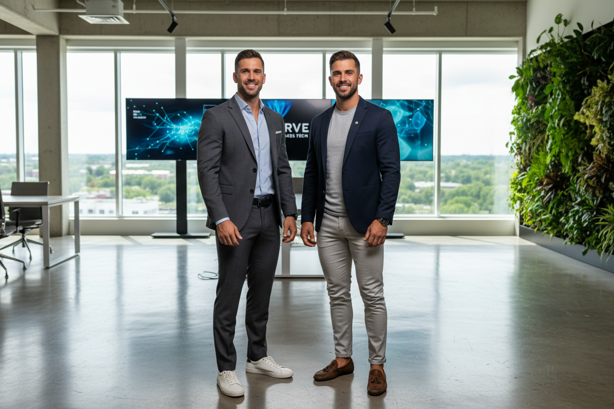 two successful young guys that are in shape and the owners of bespoke Welltech